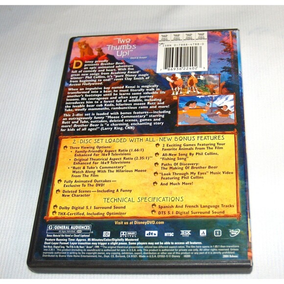 Brother Bear (DVD, 2003) Walt Disney special 2 Disc Edition with lots of bonuses - Picture 2 of 4